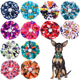 JpGdn 12pcs Halloween Dog Collar Flowers Bows Attachment Sliding for Medium Large XL Puppy Cats Rabbit Party Holiday Grooming Co