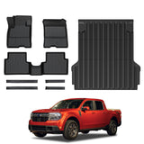 Mabett Under Seat Storage Mats for Ford Maverick Gasoline 2025 2024 2023 2022 Accessories(not fit Hybrid), All-Weather TPE Rear