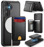Usroom for Samsung Galaxy S25 FE Case Wallet Compatible with Magsafe, RFID Blocking Magnetic Card Holder 2 in 1 Detachable Kicks