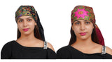 Ketkar 2 Pieces Head Scarf For Women Winter Woolen Wrap In Print Floral Pattern,Lightweight Fashion Scarves,Black|Maroon