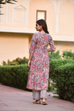 Lookmark Women'S Trendy Printed Cotton Blend Straight Kurta Pant Dupatta Set ||Az-Lm-Og-Ks2092-2Xl Peach