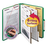 Smead 14033 Pressboard Classification Folders Letter SixSection Green 10/Box
