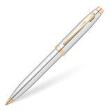 Sheaffer 100 Chrome Ballpoint Pen with Gold Tone Trim