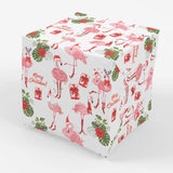Stesha Party Christmas Flamingo Wrapping Paper - Folded Flat 30 x 20 Inch (3 Sheets)