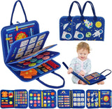 WEGON Montessori Busy Book for Toddlers 14 Preschool Learning Activity Book Quiet Book with Alphabet Numbers Colors Shapes Weat