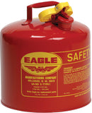 Eagle 5 Gallon Type I Red Safety Gas Can for Gasoline with Flame Arrester and Self-Closing Lid, Made in the USA, Galvanized Stee