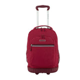 Travelers Club Rolling Backpack, Red, 20 Inch with Laptop Compartment