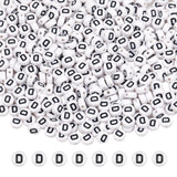 GMMA D Letter Pony Beads for Bracelets Making - 200 Pcs 4x7mm Acrylic Alphabet Beads for Friendship Bracelets (Black)