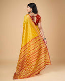 Sugathari Womens Banarasi Saree Pure Kanjivaram Silk Saree Soft New Ladies 2023 Design Wear Pattu Sarees Latest Cotton Party Sari Collections With Blouse Piece For Wedding Sadi (Sam Pari S-6 Yellow)