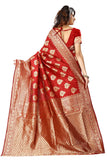Sugathari Womens Banarasi Saree Pure Kanjivaram Silk Saree Soft New Ladies 2023 Design Wear Pattu Sarees Latest Cotton Party Sari Collections With Blouse Piece For Wedding Sadi (Sam Pari-24 Red)