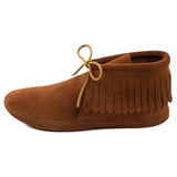 Minnetonka Mens Classic Fringe Boot Soft Leather Sole Brown 11 M US-New