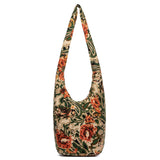 Women Shoulder Handbags Fashion canvas Hippie Crossbody Bags Bohemian Animal Prints Hobo Bags (Army Green)