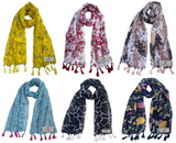 Fusfus WomenS Printed Chiffon Scarves And Stoles, Free Size(Multicolour, Fs1021) Pack Of 6 (Multicolor2)