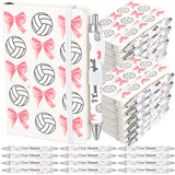 Landhoow 12 Sets Pink Bow Volleyball Gifts for Girls, Volleyball Notebook