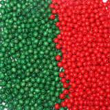 300Pcs10mm Wood Beads for Craft/Christmas Decor Red and Green Painted Wooden Beads Hole 3mm, Loose Spacer Beading Supplies for J