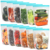 SPLF 12 Pack Reusable Gallon Freezer Bags Dishwasher Microwave Safe, 1 Gallon BPA Free Leakproof Food Storage Bags, Silicone Fre