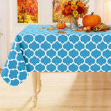 Smiry Rectangle Table Cloth, Waterproof Vinyl Tablecloths with Flannel Backing for Tables, Wipeable Spillproof Plastic Tableclot