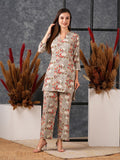 Anni Designer Women'S Cotton Blend Printed Ethnic Co-Ord Set (Vanadi Grey_L_Grey_Large),Grey,L,,,
