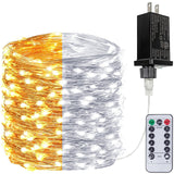 (Warm White ? Cool White) 66Ft 200LED Fairy Lights Plug in with Remote, Waterproof String Lights Outdoor & Indoor 8 Modes with T