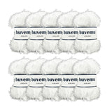 Buvemu Eyelash Fun Fur Yarn 100 Gram (3.53 Ounces) 175 Yards (160 Meters) (Optical White - 10 Skeins)