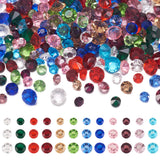 Fashewelry 180pcs 3mm/4mm/5mm Crystal Glass Birth Stone Cabochons 12 Colors Mini Pointed Back Faceted Diamante Rhinestone Gems f