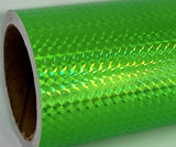 Roll of Prism Sign Vinyl, Holographic 1/4'' Mosaic, Self-Adhesive (24 inch x 30 feet, Fluorescent Green)