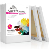 PHOENIX Stretched Canvas for Painting 6x8 Inch/7 Value Pack, 8 Oz Triple Primed 5/8 Inch Profile 100% Cotton White Blank Canvas,