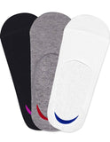 Camey Men/Women No Show Socks With Anti Slip Silicon System (Black, Grey, White) (Pack Of 3)