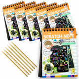 Shubhkraft Scratch Book for Kids Birthday Return Gifts | Rainbow Scratch Pad with Wooden Stylus | Creative Art & Craft Notebook