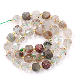 Malahill Wholesale Natural Faceted Stone Beads for Jewelry Making Sold per Bag 5 Strands Inside Cube Phantom Quartz 8mm