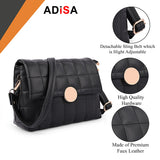 Adisa Women'S Girls Quilted Cross Body Sling Bag With Height Adjustable Belt (Sl5144) (Olive),Olive,,B0DK1QL3D1