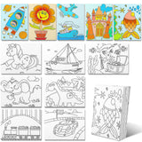 Fulmoon 24 Pcs Pre Drawn Canvas for Painting for Kids Adults Preprinted Bulk 7.8 x 5.8 Inch Pre-Stenciled Painting Canvas Panels