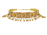 Duchess Golden Beaded Designer Tasselled Cloth Waist Saree Belt And Kamarbandh For Women
