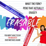 Funny Pens For Adults With Erasable Gel Ink Refills Included, 8 Pack Funny Pens For Coworkers With Ink Refills, Funny Nurse Pens