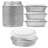 MESTAEK 9 Aluminum Foil Pans with Clear Lids 50 Pack,Heavy Duty Disposable Containers for Roasting,Storing,Baking,Cooking,Recycl