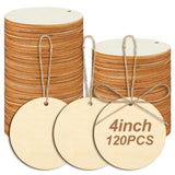 Jetec 120 Pcs Unfinished Wood Circles for Crafts with Holes Round Wood Ornament Blanks Wooden Discs for Painting, Engraving, DIY