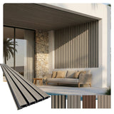 From Plain to Beautiful in Hours WPC Exterior Wall Slat Panels Waterproof Outdoor Composite Siding Cladding 114 in x 8.62 in 68.