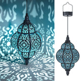 Hapjoy Hanging Solar Lights Outdoor Garden Decor Solar Lantern Waterproof Plastic Moroccan Outdoor Decorations for Patio Pathway