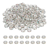 PATIKIL 4mm Rondelle Spacer Bead, 200 Pcs Crystal Rhinestone Loose Bead Spacers for Jewelry Making, DIY Bracelets, Necklace, Sil