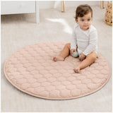 Comfy Cubs Round Kids Play Mat - Small 36 inches Soft Quilted Baby Floor Mat with Non-Slip Bottom - Plush Design for Toddlers' P