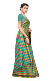 Anni Designer Women'S Multicolor Cotton Blend Checks Print Saree With Blouse Piece(Stuti 22_Free Size),Multicolour,Fs,Cotton Blend,with blouse piece,saree