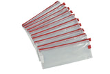 Sax Mesh Zippered Bag, 5 X 13 Inches, Clear With Red Trim, Pack Of 10