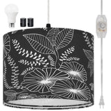 CINSARY Plug in Pendant Light, Hanging Light with Plug in Cord with Dimmable Switch, Hanging Lamp with 15 ft Clear Cord, Black P
