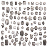 stino Metal Spacer Beads for Jewelry Making, Silver Bracelet Earrings Necklace Findings & Supplies 512 (Barrel (70Pcs))