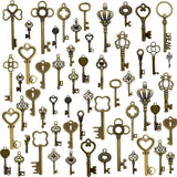stino 100 G Vintage Antique Metal Key Charms for Jewelry Making, for Bracelet, Necklace, Earrings DIY Crafts (Bronze)