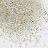 Tibaoffy Transparent with Silver Lined Beads Size 8/0 Crafts Glass Seed Beads 3mm for Jewelry Making (Total About 100g About 360
