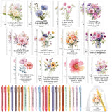 Mooliwe 24 Set/48 Pcs Biblical Affirmation Notebooks and Pens Floral Christian Gifts Scripture Prayer Notepads Positive Religiou