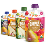 Happy Tot Organics Stage 4 Baby Food Pouches, Gluten Free, Vegan Snack, Fiber & Protein Fruit & Veggie Puree, Fruit & Veggie Var