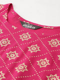 Gosriki Women'S Rayon Foil Printed Kurta And Palazzos & Dupatta(Navlik-New-Pink_M-Pink_Medium),Pink,,B0987QRFVX