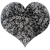 Fundiyoug Black Clay Beads 3000 Pcs Vinyl Disc 6mm Flat Round Heishi Beads for Earring Choker Anklet Bracelet Necklace Jewelry M